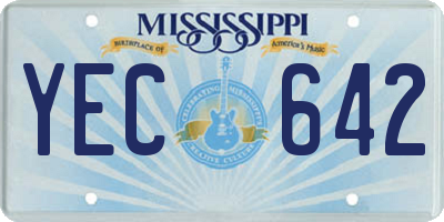 MS license plate YEC642