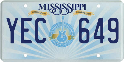 MS license plate YEC649
