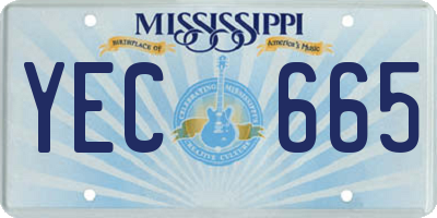 MS license plate YEC665
