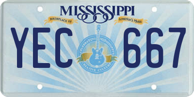 MS license plate YEC667