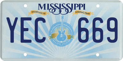 MS license plate YEC669
