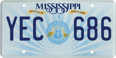 MS license plate YEC686