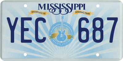 MS license plate YEC687