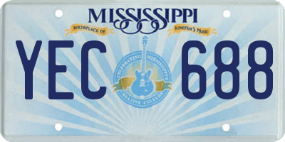 MS license plate YEC688