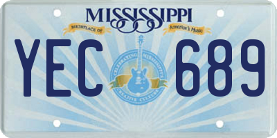MS license plate YEC689