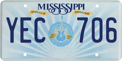 MS license plate YEC706