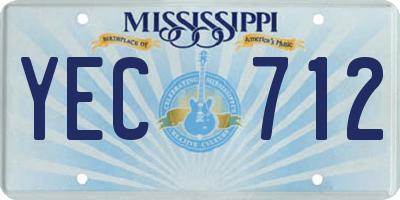 MS license plate YEC712