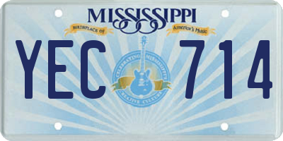 MS license plate YEC714