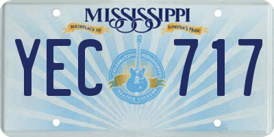 MS license plate YEC717