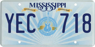 MS license plate YEC718