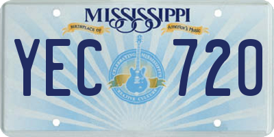 MS license plate YEC720