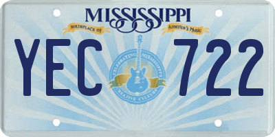 MS license plate YEC722