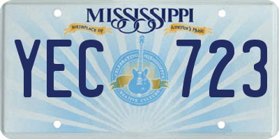 MS license plate YEC723
