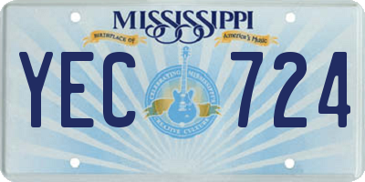 MS license plate YEC724