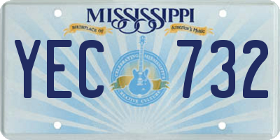 MS license plate YEC732