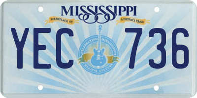 MS license plate YEC736