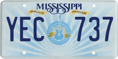 MS license plate YEC737