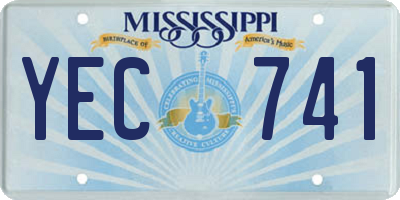 MS license plate YEC741