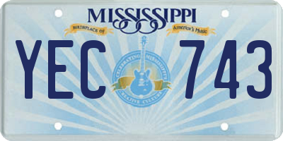 MS license plate YEC743