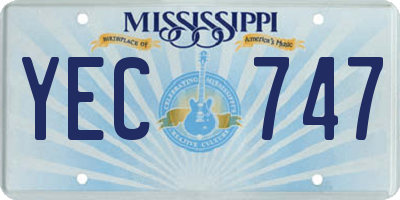 MS license plate YEC747