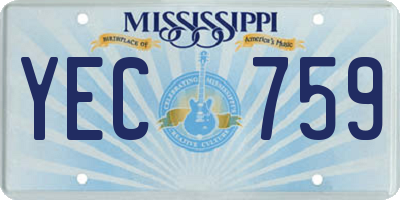 MS license plate YEC759