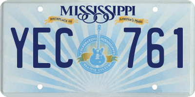 MS license plate YEC761