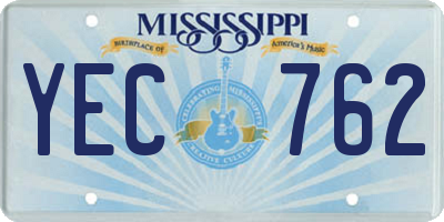 MS license plate YEC762