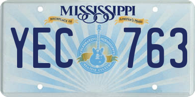 MS license plate YEC763