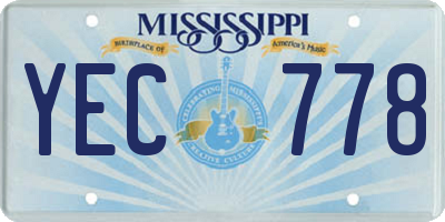 MS license plate YEC778