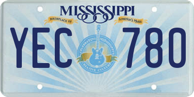 MS license plate YEC780
