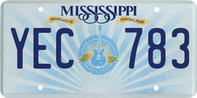 MS license plate YEC783