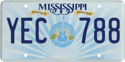 MS license plate YEC788