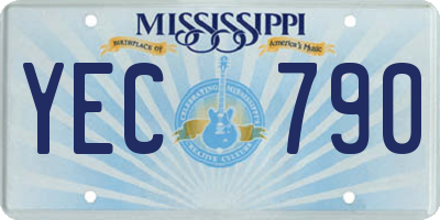 MS license plate YEC790