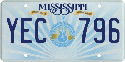 MS license plate YEC796