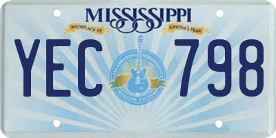 MS license plate YEC798