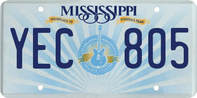 MS license plate YEC805