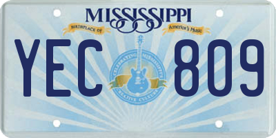 MS license plate YEC809