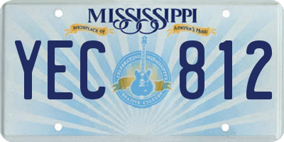 MS license plate YEC812