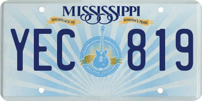 MS license plate YEC819