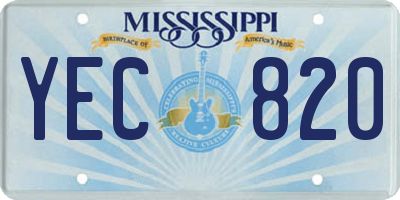 MS license plate YEC820