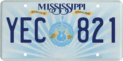 MS license plate YEC821