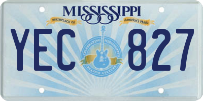 MS license plate YEC827