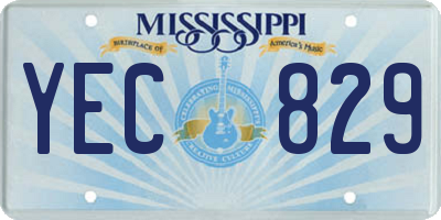MS license plate YEC829