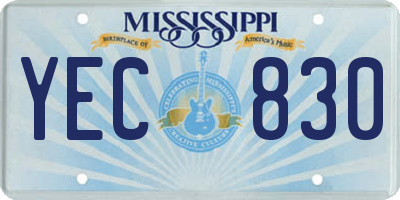 MS license plate YEC830