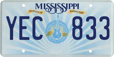 MS license plate YEC833