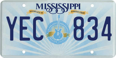 MS license plate YEC834