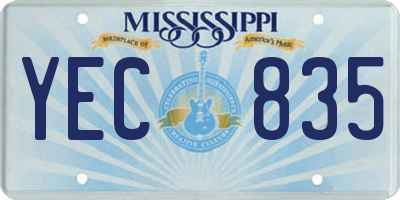 MS license plate YEC835