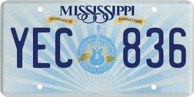 MS license plate YEC836