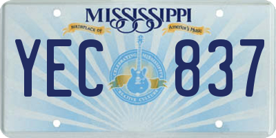 MS license plate YEC837