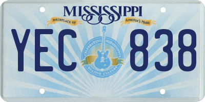 MS license plate YEC838